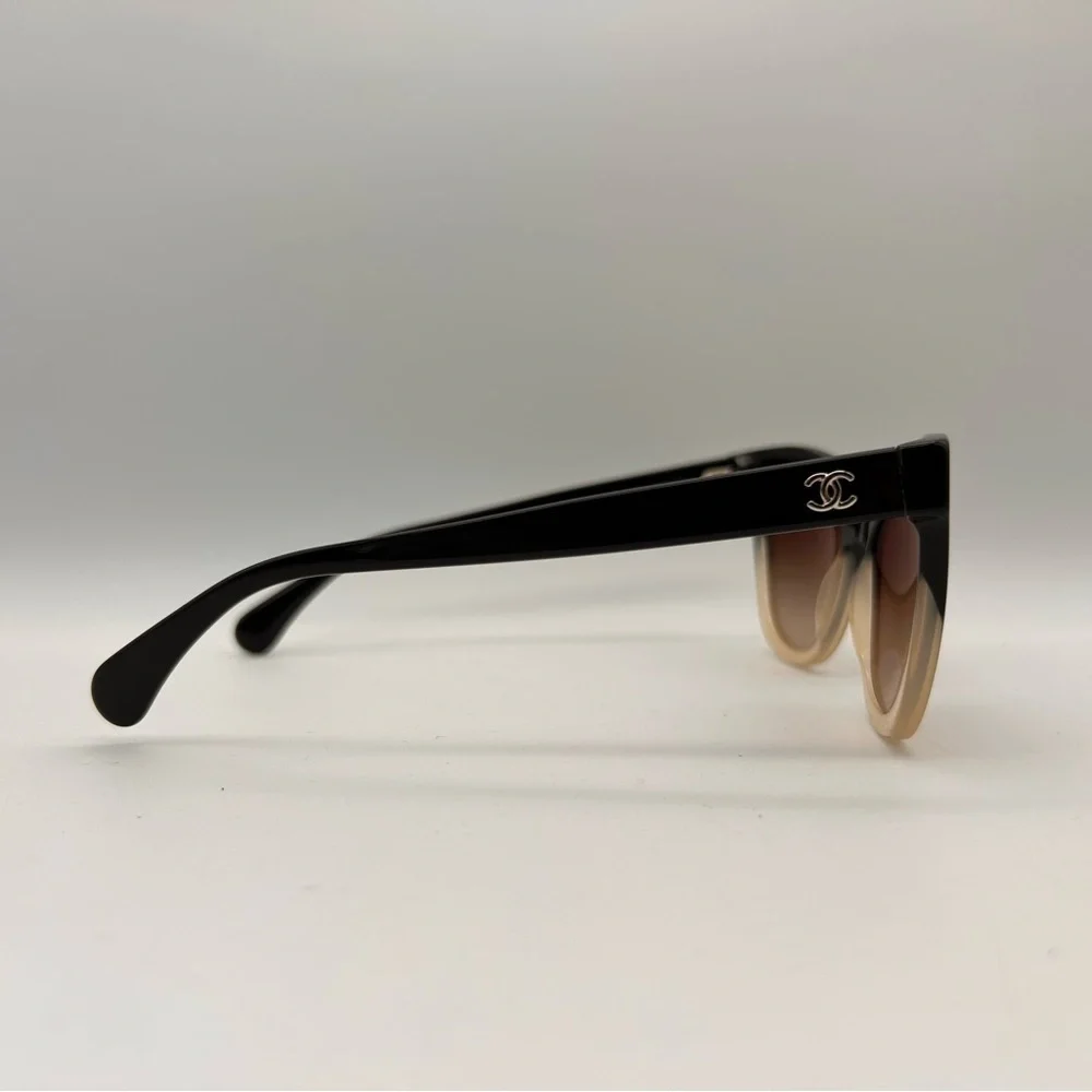CHANEL Acetate CC Cat Eye Summer Sunglasses 5350 Black Beige Ombré